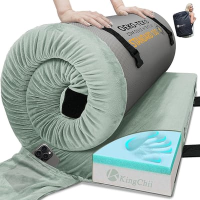 Draagbaar Traagschuim Campingmatras - Opvouwbaar Reis- en Logeerbed met Waterdichte Hoezen