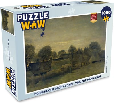 Puzzel Boerendorp in de avond - Vincent van Gogh - Legpuzzel - Puzzel 1000 stukjes volwassenen