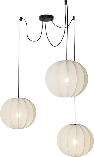 QAZQA plu - Design Hanglamp - 3 lichts - H 148 cm - Wit - Woonkamer | Slaapkamer | Keuken