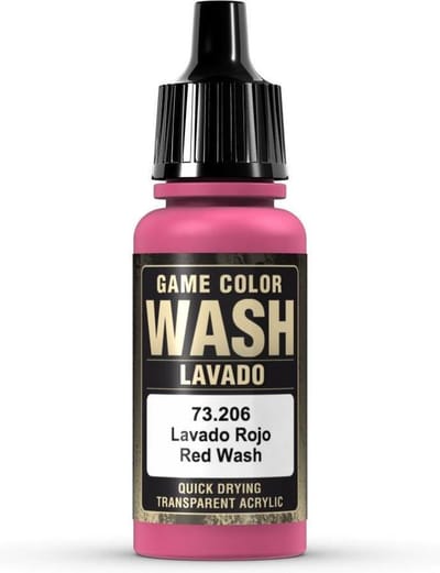 Vallejo Hobbyverf Acrylverf - 73206 Game Color Wash - Red - Acryl - Verf flesje - 18 ml