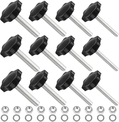 Sterknoppen Set - Aandraaischroeven Klemknoppen - Apparatuur Bevestigen - Metrische Draad - M4 M5 M6 M8 - Zwart