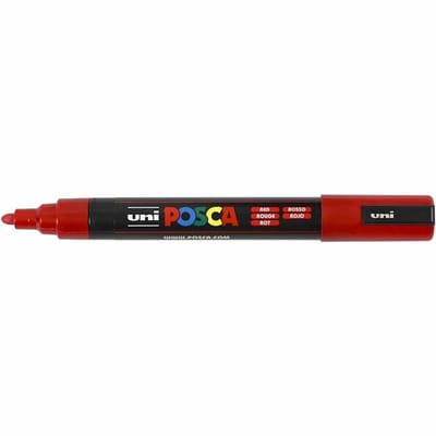 Posca Marker, afm PC-5M, lijndikte 2,5 mm, medium, rood, 1 stuk