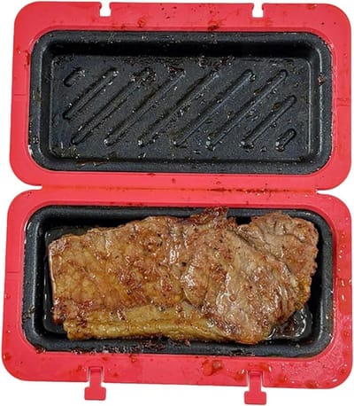Sandwichmaker Wafelijzer - Kaas Toaster - Ontbijt Bereiden - Magnetron Verwarming - 19 cm - Rood