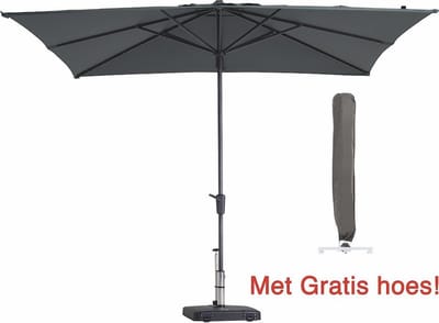 Parasol Vierkant Grijs 280 x 280 cm met Hoes