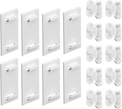 Dailygoods- Vouwgordijnhouder - Zelfklevende Gordijnhaken - Parelknoppen - Kunststof - 8 Stuks - 3,1 x 5,3 cm - Gordijnhaak