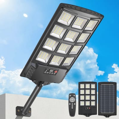 Solar Buitenlamp met Bewegingssensor en Afstandsbediening - 400W en IP67 Waterdicht