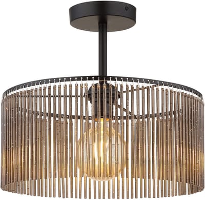 Globo - plafonnière - LEEDS - zwart - glas - Ø 35cm - E27 - 63080108