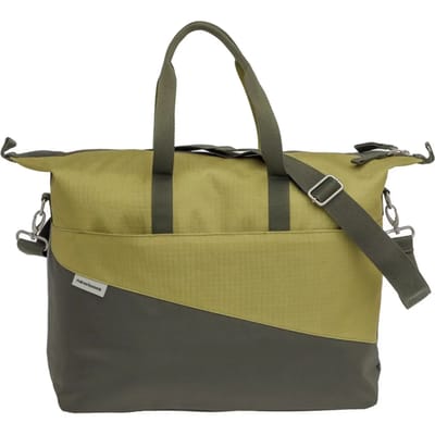 New Looxs ® Oslo Tendo - Enkele Fietstas - Schoudertas met Laptopvak - Afneembare Shopper met Rits - Multifunctioneel - 100% Gerecycled Polyester - Geschikt voor Electrische Fietsen - 21 Liter - Olive-Yellow