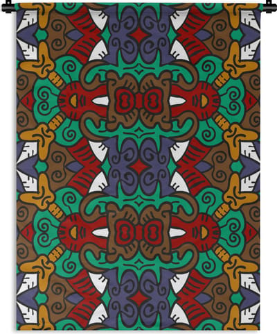 Wandkleed - Wanddoek - Afrika - Patronen - Abstract - Groen - 90x120 cm - Wandtapijt