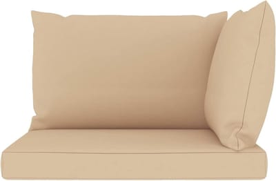 Bankkussens Set - Palletkussens - Ontspannen Buiten - Dikke Bekleding - 3 Stuks - Beige