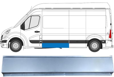 Plaatwerkdeel zijpaneel voor Renault Master 2010- / Links