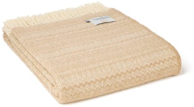 Plaid Fair Isle Beige (Oatmeal) - 150 x 200 - Nieuw Wol - Tweedmill UK