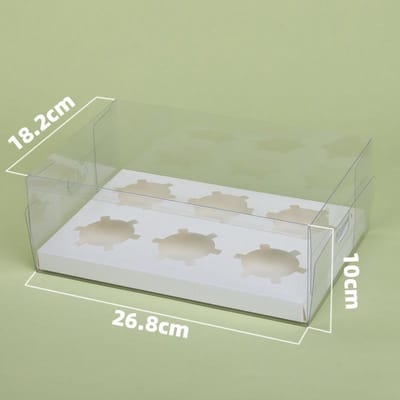 Lot de 5 boîtes à cupcakes transparentes 6/12 boîtes d'emballage pour cupcakes utilisées pour l'affichage de desserts Ensemble de conteneurs à gâteaux durables adaptés aux boulangeries et à la décoration de cadeaux 6 grains
