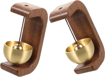 Deurbel met Bel - Winkeliersbel Huis - Deur Open Melding - Magnetische Bevestiging - 7.5 cm Lengte - Lichtbruin