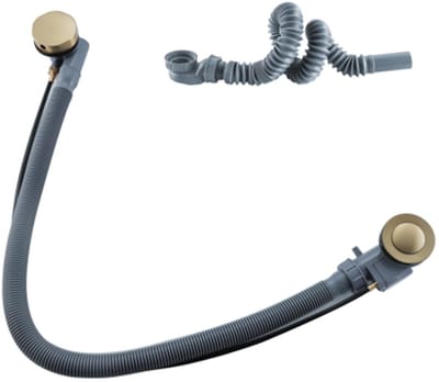 FugaFlow Eccelente Acces Badafvoercombinatie - draaibediening - verlengd - geborsteld messing (goud)
