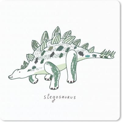 Muismat 20x20 cm - Mousepad Kinderkamer - Stegosaurus - Dinosaurus - Jongen - Meid - Kids - Muismatten