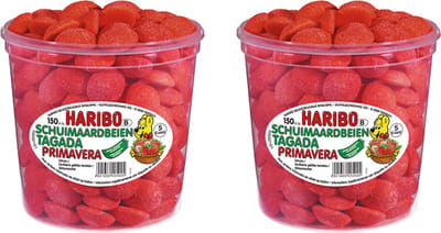 Haribo Schuimaardbeien / Tagada / Primavera snoep - 150 stuks - 1050g x 2