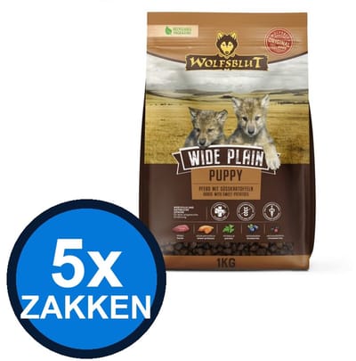 5x Wolfsblut - Puppy Wide Plain - Hondenvoer Droogvoer - 1 kg