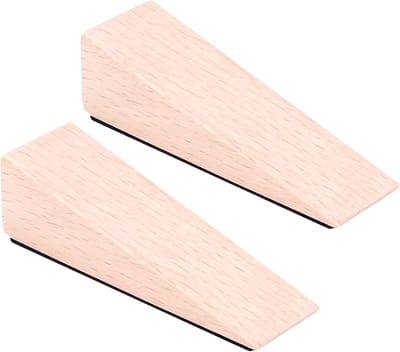 Houten Deurstoppers - Deurwiggen - Deuren Open Houden - Antislip Beveiliging - 9.00X2.90X2.80CM - Beige