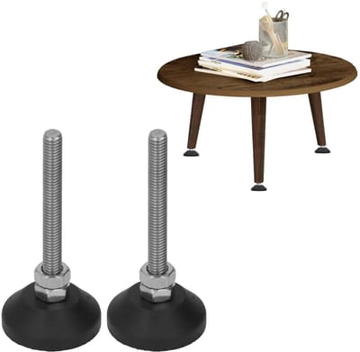 Dailygoods- Meubelglijders Verstelbaar - 2 Stuks - Nylon/Rubber - D30mm - M6 Draad - Tot 10kg Belastbaar - Meubelpoten
