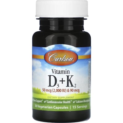 Vitamine D3 + K2, 30 Plantaardige Capsules