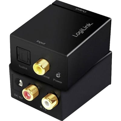 CA0100 LogiLink - Digital-Analog-Audiowandler Toslink / Cinch Audio Adapter [1x Toslink-bus (ODT), Cinch-koppeling - 1x Cinch-koppeling,