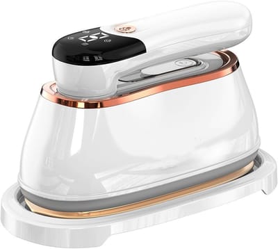 Stoomstrijkijzers - Draagbare 2-in-1 ijzerapparaat, handmatig stoomijzer voor kleding met 1200W en 20-seconden snelle verwarming, 180° rotatie en LCD-display voor ijzemodi