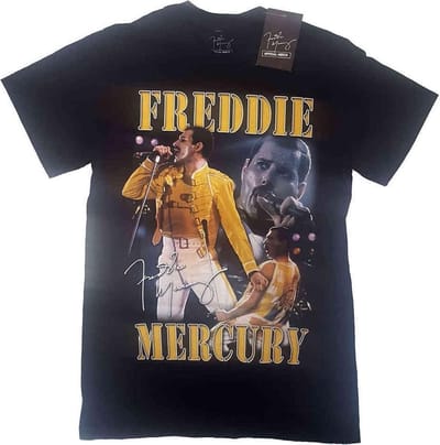 Queen - Freddie Mercury Live Homage Heren T-shirt - L - Zwart