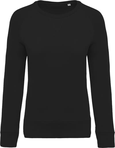 Kariban Damessweater BIO ronde hals raglanmouwen K481 - Black - XS