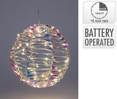 Home & Styling LED bal 25cm iriserend met timerfunctie en batterij.