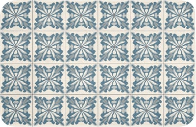 WC mat 60x40 cm - Antislip - Dessin - Tegel - Blauw - Toiletmat - Vloermat - Douchemat - Toilet tapijt - Toiletmatten