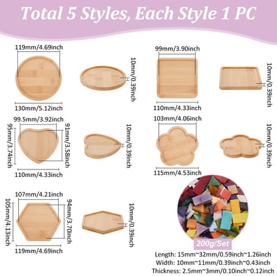 Dailygoods - 5 Stuks Mozaïekbasis van Glas - Creatieve Sets voor Handgemaakt Onderzetters