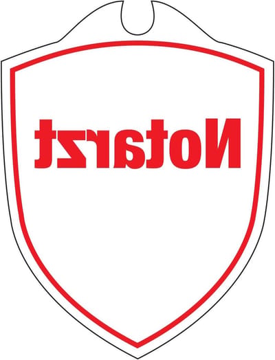 Noodarts Autoschild - Waarschuwingsbord Auto - Veiligheid Inzichtelijk Maken - Met Zuignap Bevestiging - 10x8 cm - Rood