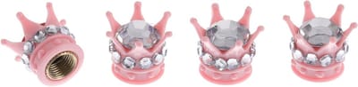 Decoratieve Ventieldoppen voor Auto en Truck - 4 Stuks, 15mm, Stofbescherming, Roze en Zilver, ABS en Koper