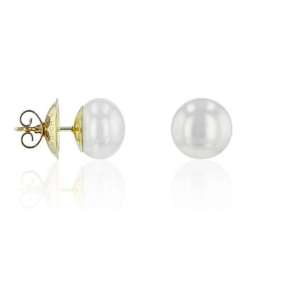 Luna-Pearls - 311.0640 - Oorstekers - Dames - 585 Geelgoud - Zoetwatercultuurparel