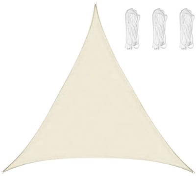 Dailygoods- Zonnezeil Waterdicht 3 x 3 m - Driehoekig Zonnescherm - UV-blok 98% - Bevestigingsset - Duurzame D-ring - Voor Buiten/Tuin - Schaduwdoek