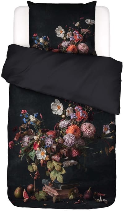 Essenza Bouquet Dekbedovertrek Antraciet - Eenpersoons – 140x200/220 cm