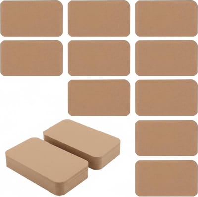 100 Mini Vintage Blank Notitiekaarten voor Scrapbooking, DIY Cadeautags en Labelgebruik - 9 x 5 cm, Bruin Papier