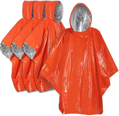 Waterdichte overlevingsdeken - 4 Stuks - Nooddeken - 130cm×100cm - Nooddeken - Waterdichte Overlevingsdeken - Omkeerbaar - PE Reddingsdeken - Noodpakket - Reddingsdeken - Isolatiedeken - Isolatiedeken - Voor Buiten, Wandelen, Kamperen, Hiken - Oranje