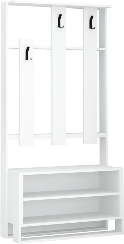 Hocus Picus Kapstok Staand 3 Haken - Wit - 36x180 cm