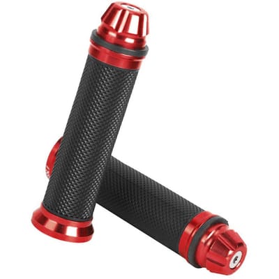 Poignées de guidon de moto en aluminium CNC et caoutchouc pour guidon de 78 pouces, argent rouge