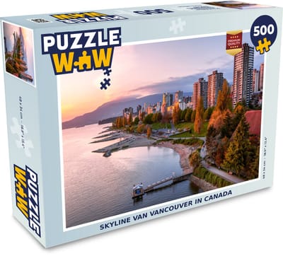 Puzzel Skyline van Vancouver in Canada - Legpuzzel - Puzzel 500 stukjes