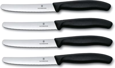 Victorinox Swiss Classic tafelmessenset - 4-delig - RVS/zwart - kartel
