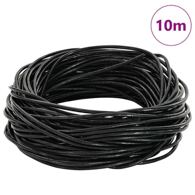vidaXL - Leren - Koord - 1 - Zwart - Ø1 - mm - x - 10 - m - Leer