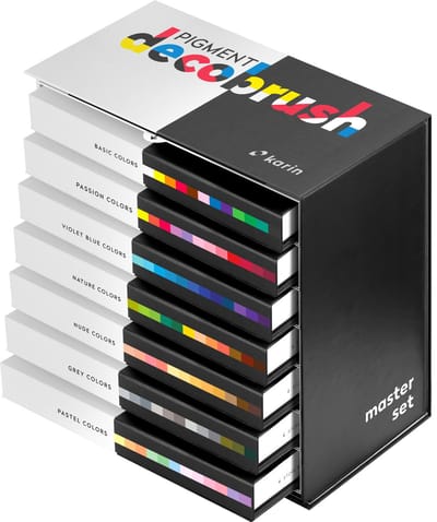 Karin - Pigment DecoBrush Acrylmarkers  - set van 84 - Master Colors