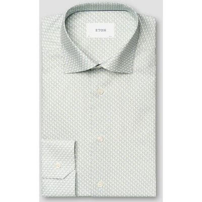 Eton Overhemd Signature Twill Allover Mini Fantasy Parrot Pattern Licht Groen / male