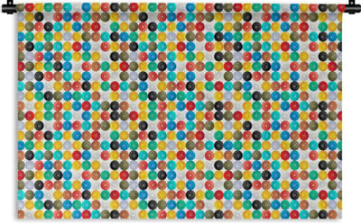 Wandkleed - Wanddoek - Knopen - Regenboog - Kleding - Design - 180x120 cm - Wandtapijt