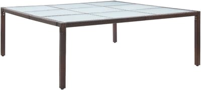 Eettafel Buiten - Tuinmeubel Tafel - Buiten Dineren - Weerbestendig Materiaal - 200x200x74 cm - Bruin