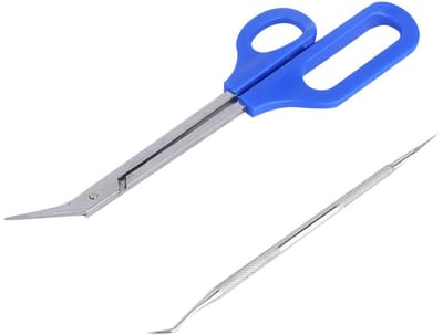 Dailygoods- Teennagelschaar Professioneel - Lange Steel - Roestvrij Staal - Ergonomische Handgreep - Nagelvijl - Schuine Mond Design - Pedicure Schaar