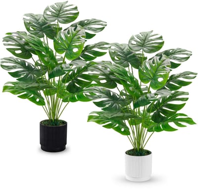 71cm Kunstmatige Monstera Nepplanten Grote Hoge Planten Indoor Outdoor voor Thuiskantoor Badkamer Slaapkamer Decor 2 Pack